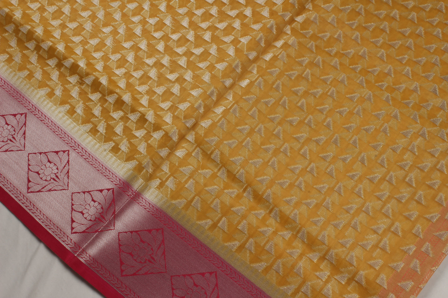 Handwoven Banarasi kora organza silk saree