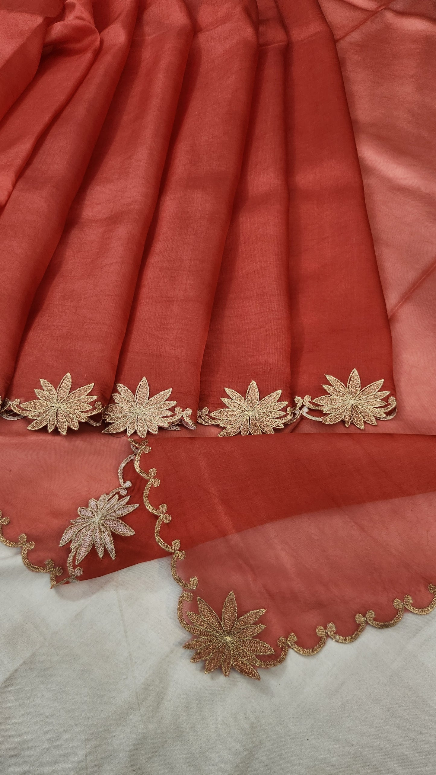 Banarasi pure chickenkari organza silk saree