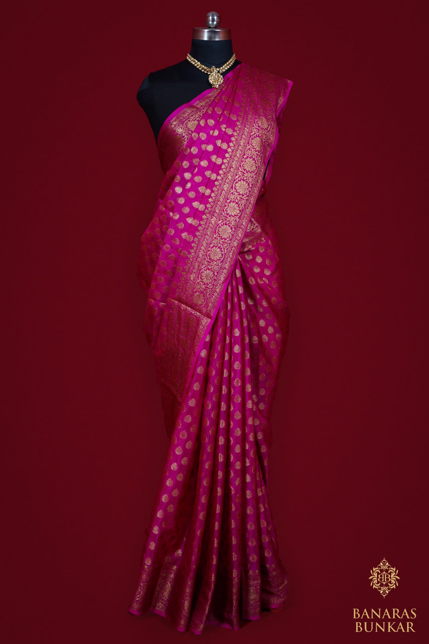 Banarasi warm silk saree Buti with skirt Border