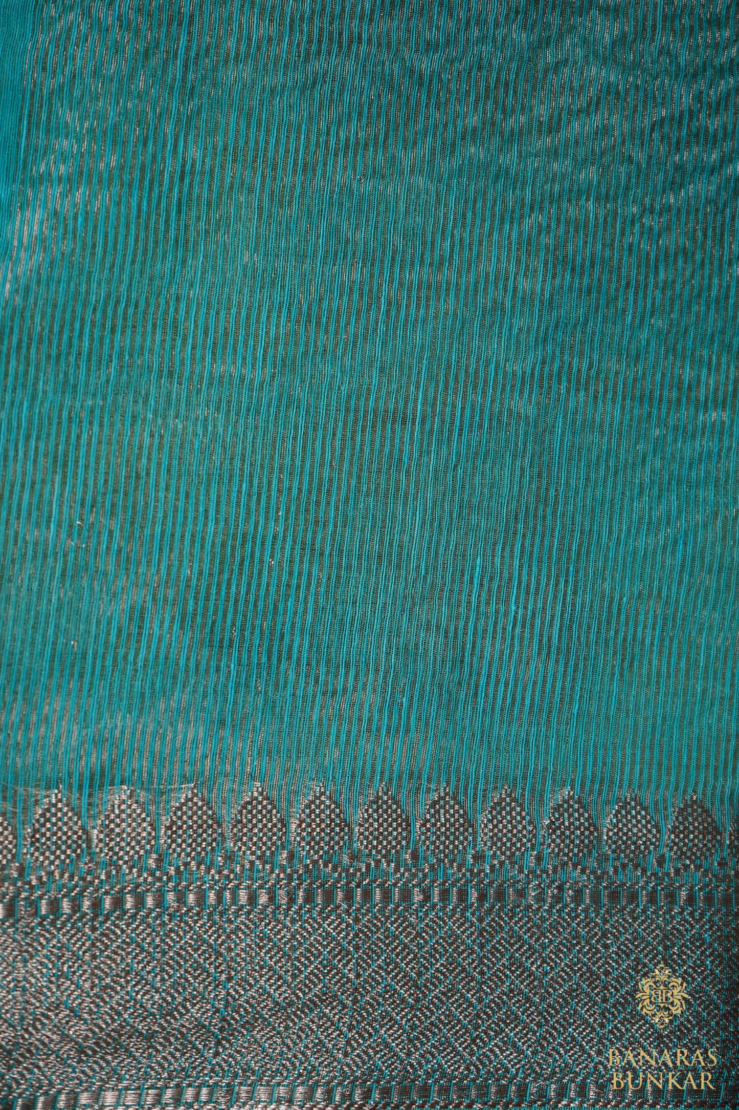 Banarasi Handloom Linen silk saree allover plane with skirt Border