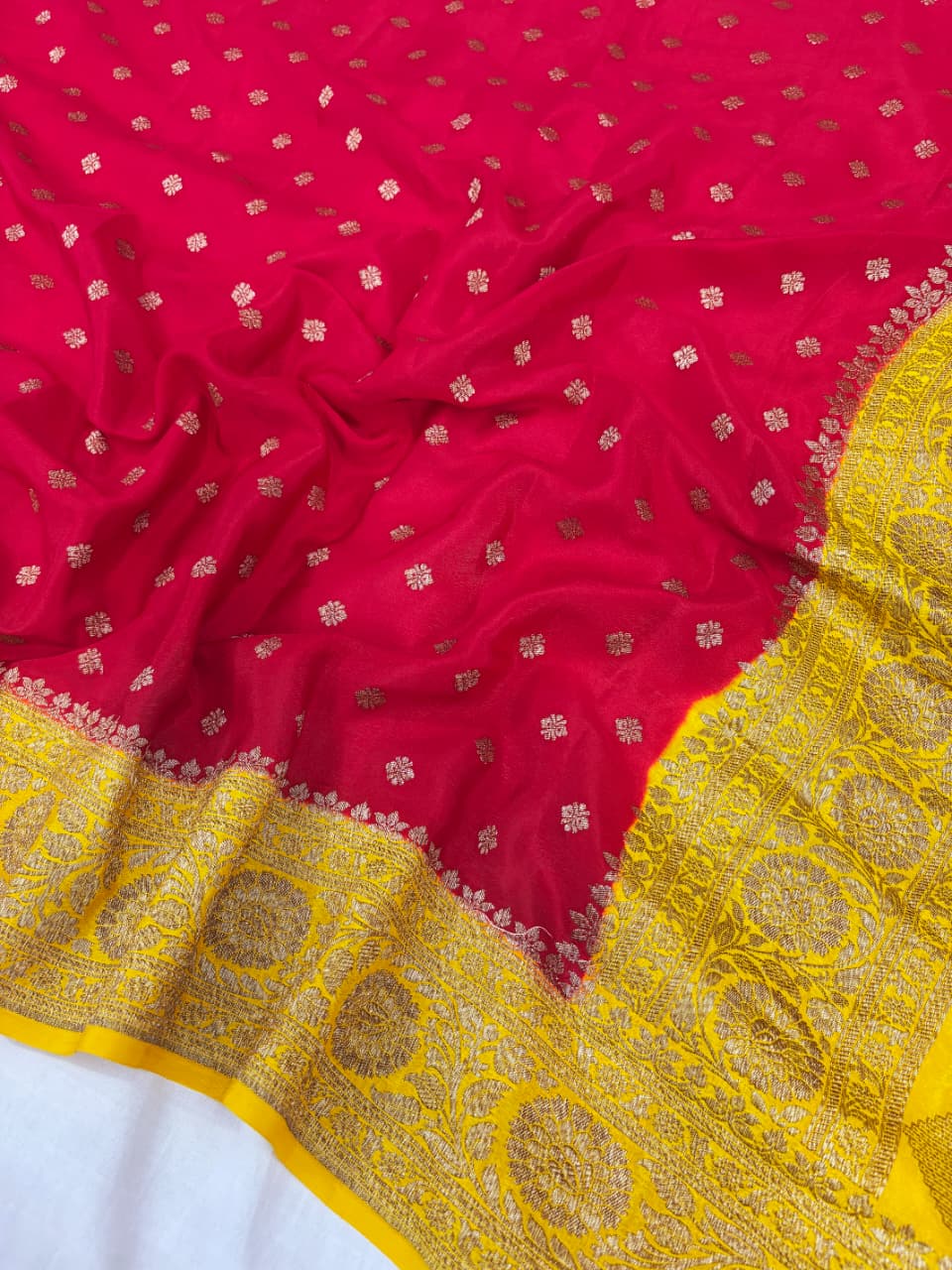 Banarasi handloom pure khaddi crepe Georgette saree
