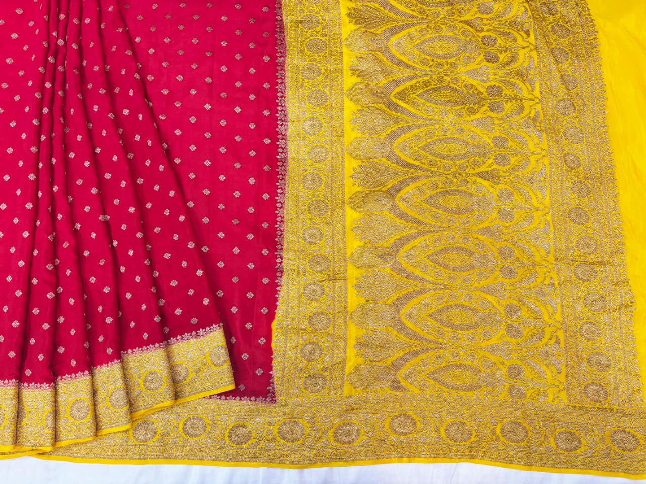 Banarasi handloom pure khaddi crepe Georgette saree