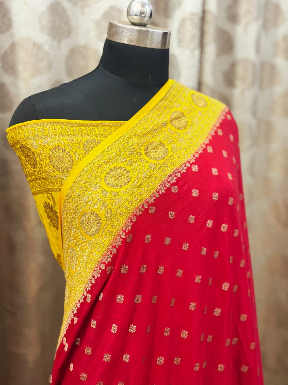 Banarasi handloom pure khaddi crepe Georgette saree