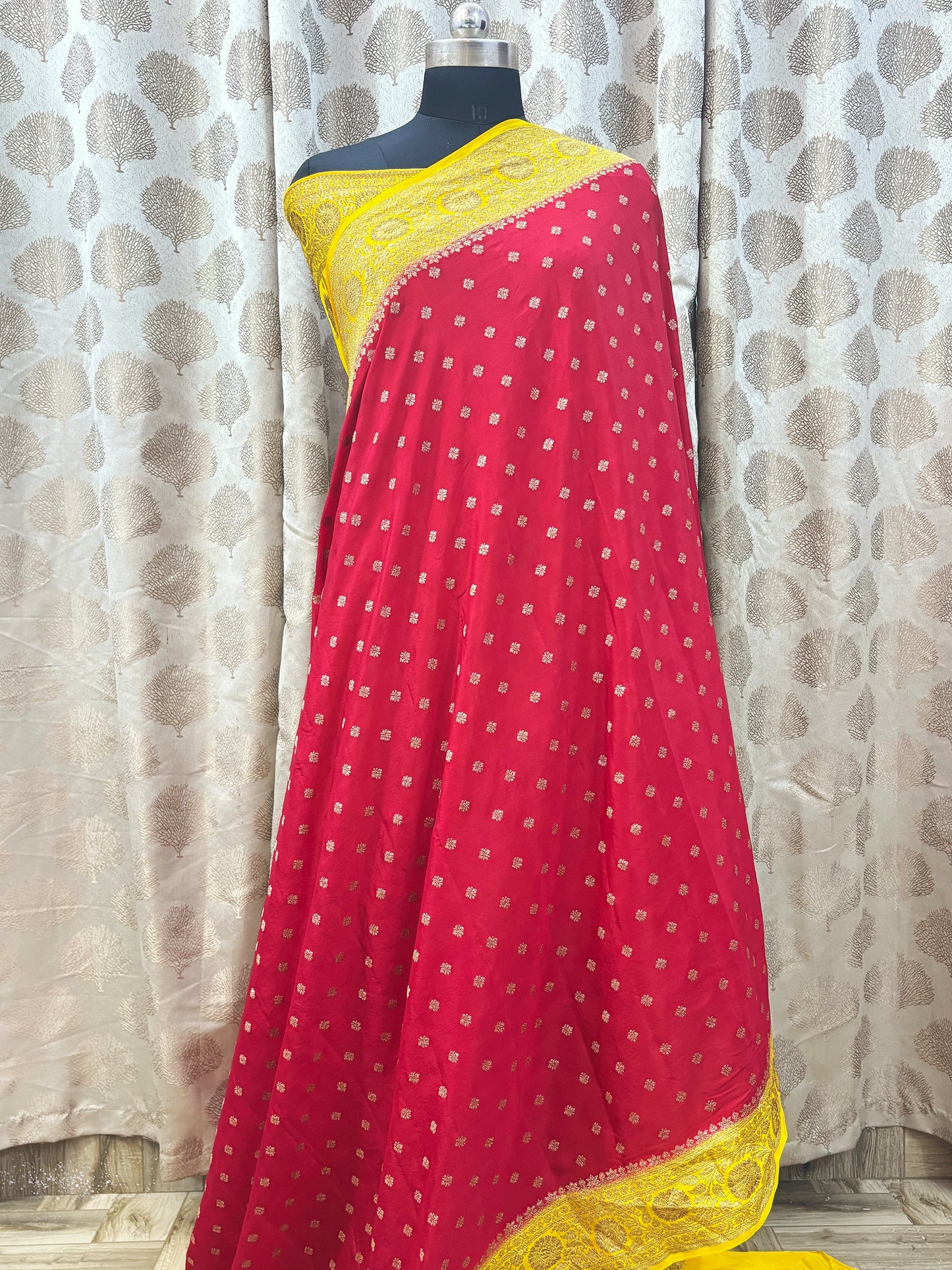 Banarasi handloom pure khaddi crepe Georgette saree