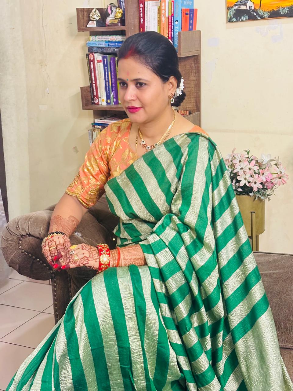 Banarasi pure Moonga Tissue silk saree