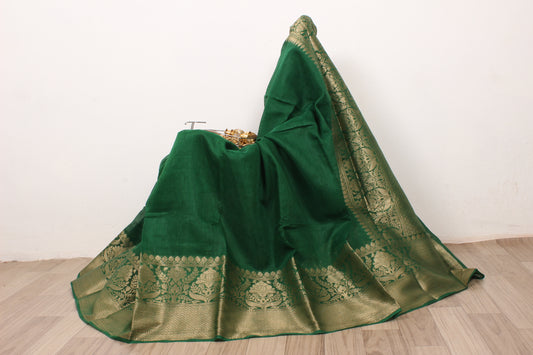 Banarasi pure linen silk saree