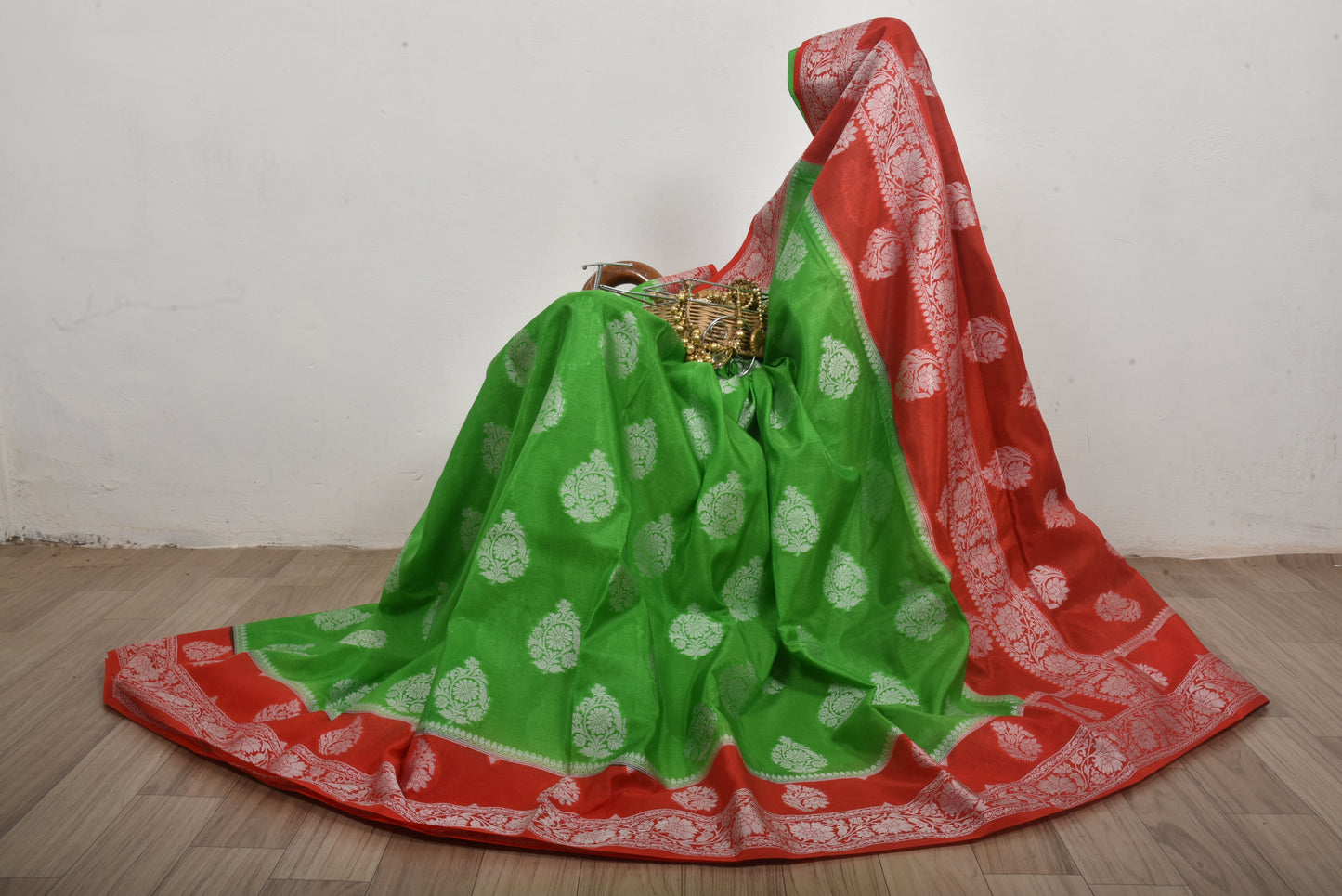 Handwoven Banarasi waam silk saree