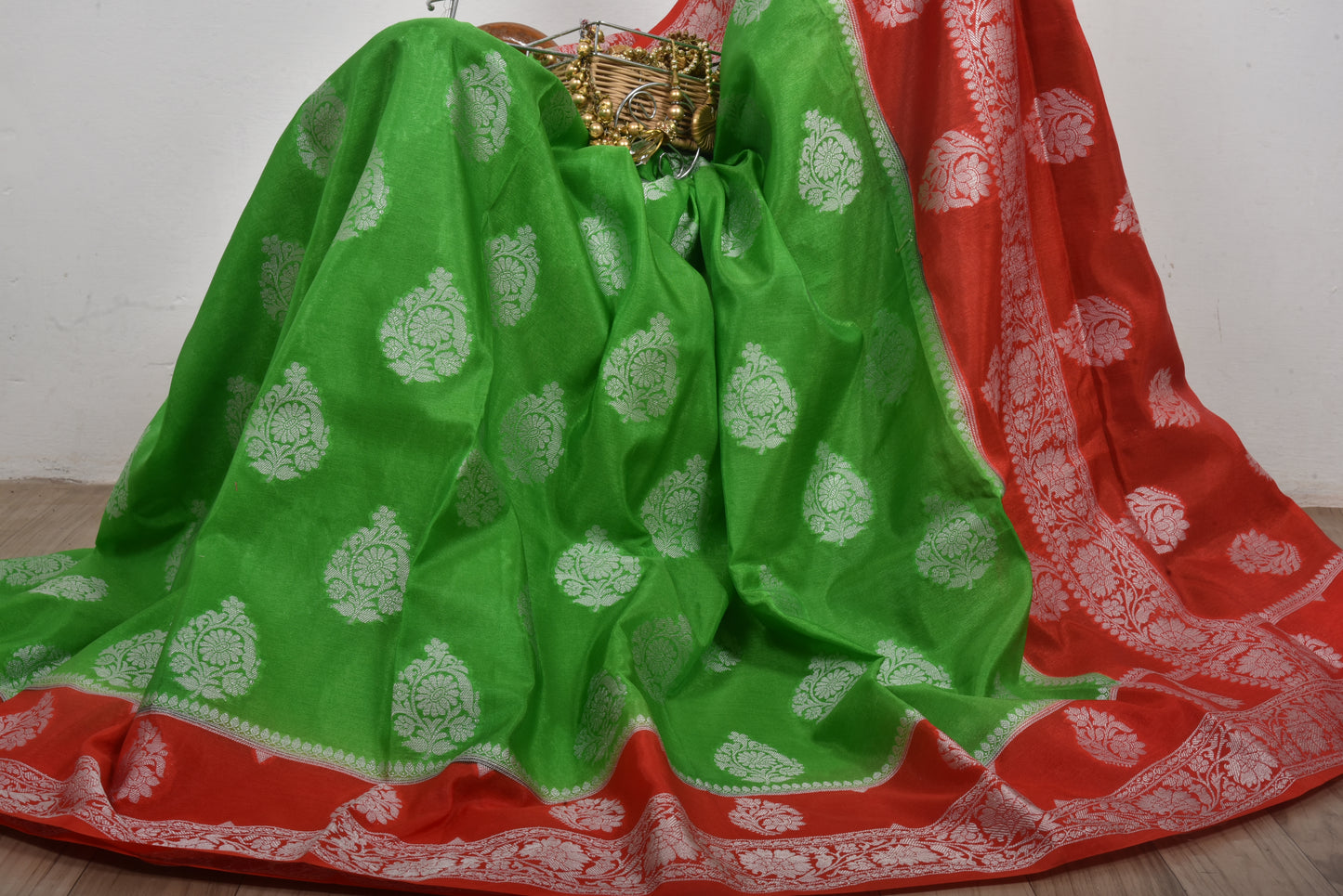 Handwoven Banarasi waam silk saree