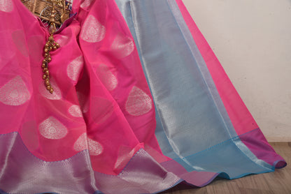 Handwoven Banarasi cotton silk saree