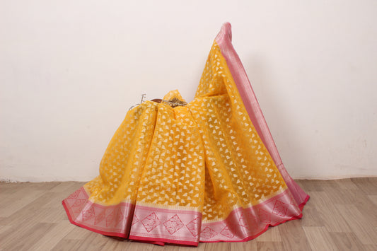 Banarasi Handwoven kora organza silk saree