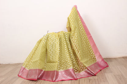 Banarasi Handwoven kora organza silk saree