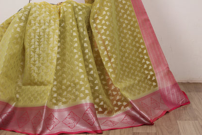 Banarasi Handwoven kora organza silk saree