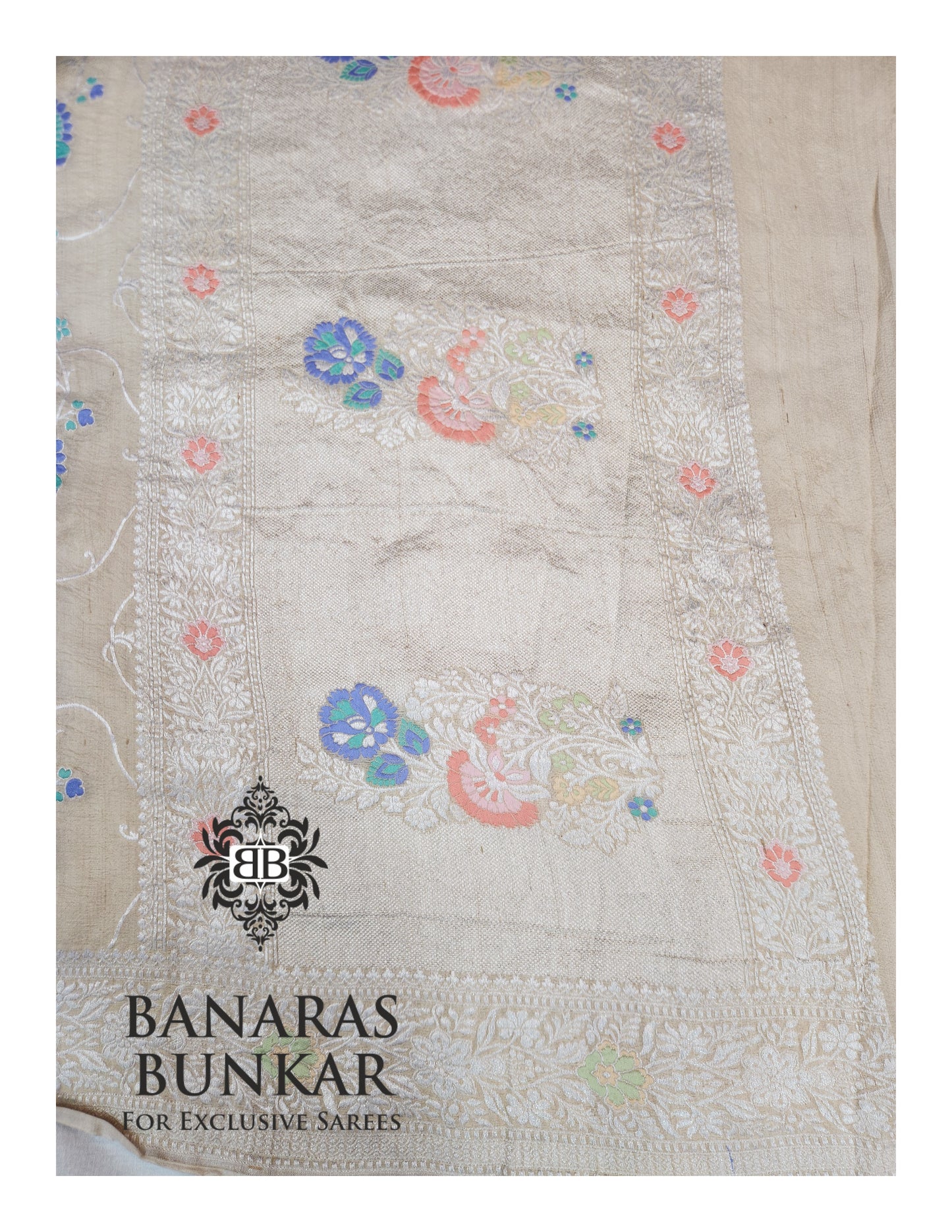 Banarasi Handloom Pure Khaddi Paithani Tussar Georgette Saree Weaving & Elegant Design