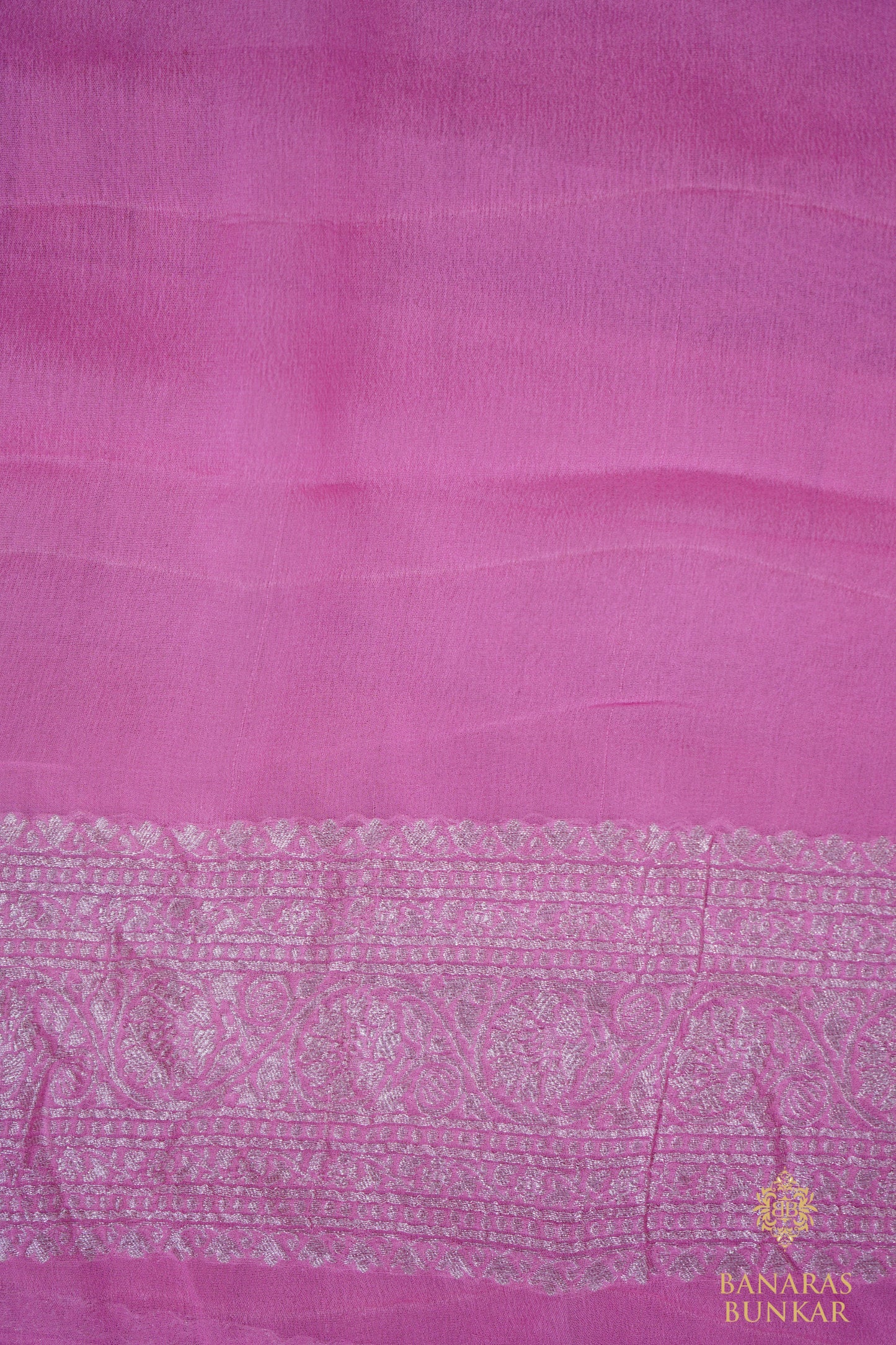 Banarasi Georgette silk saree cashew Nut Buti with skirt Border