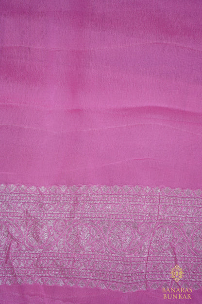 Banarasi Georgette silk saree cashew Nut Buti with skirt Border