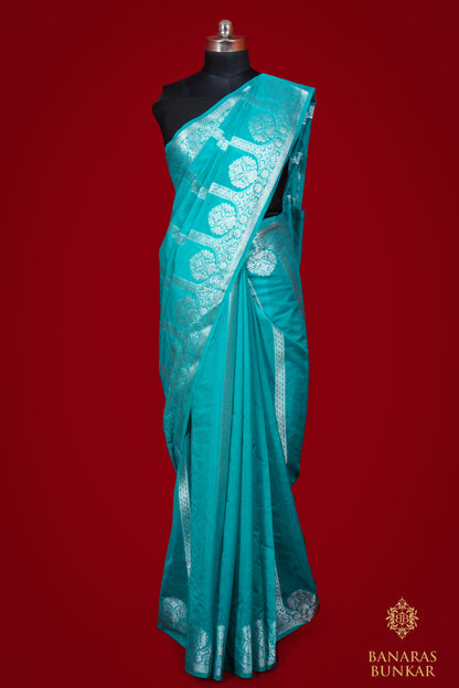 Handwoven Banarasi Semi Georgette silk saree