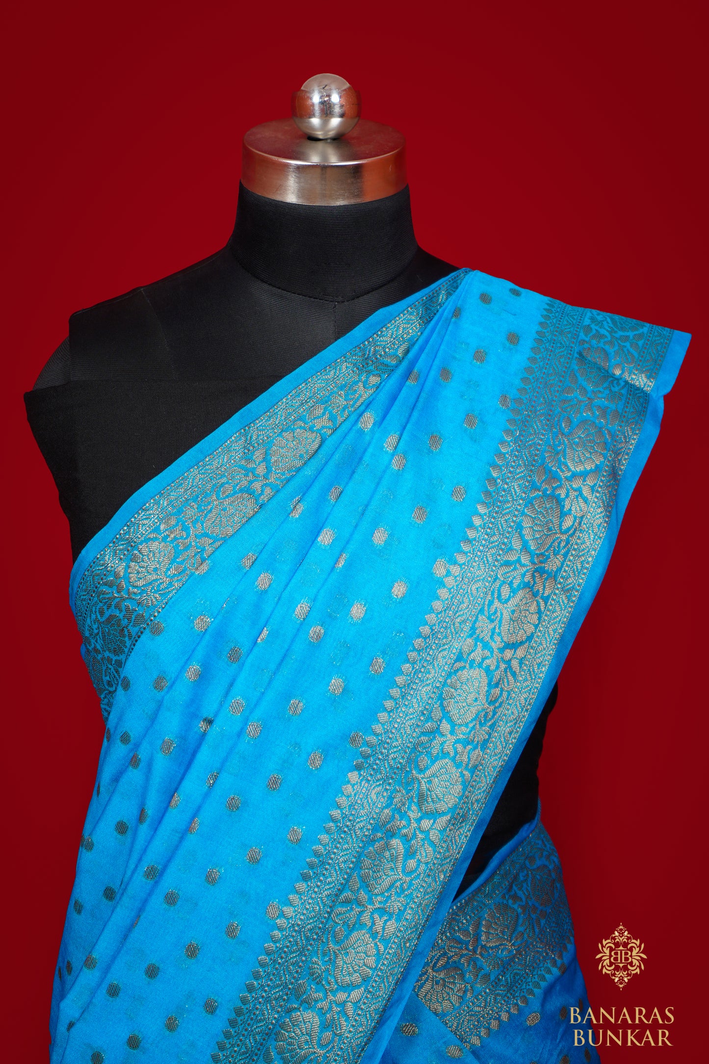 Banarasi Semi Georgette silk saree mini dollar Buti Pattern