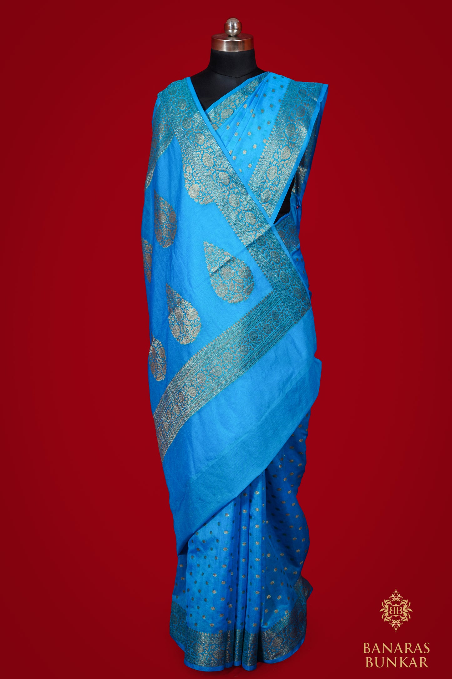 Banarasi Semi Georgette silk saree mini dollar Buti Pattern