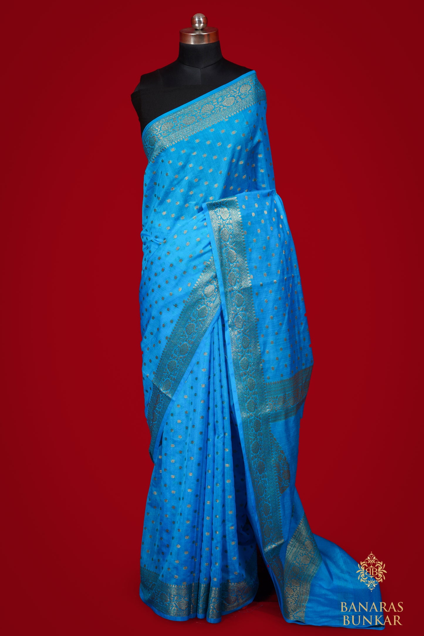 Banarasi Semi Georgette silk saree mini dollar Buti Pattern