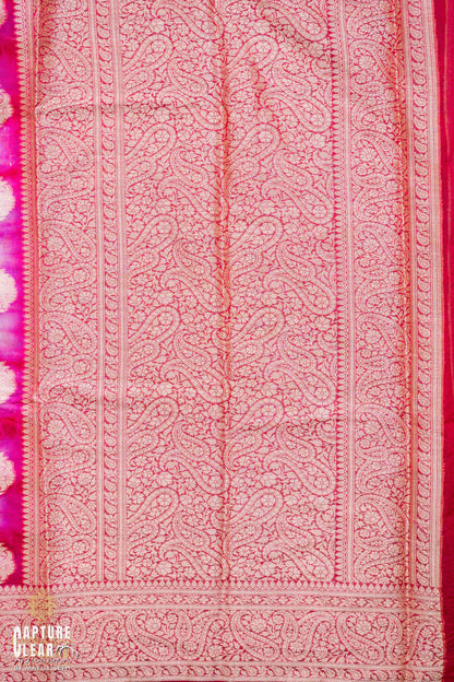 Banarasi Shibori Semi Georgette silk saree buta with Equal Border