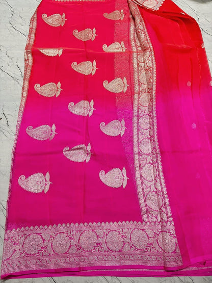 Banarasi pure kaduwa Georgette silk saree