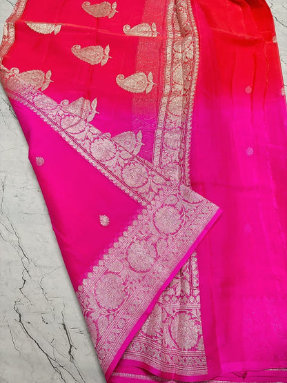 Banarasi pure kaduwa Georgette silk saree