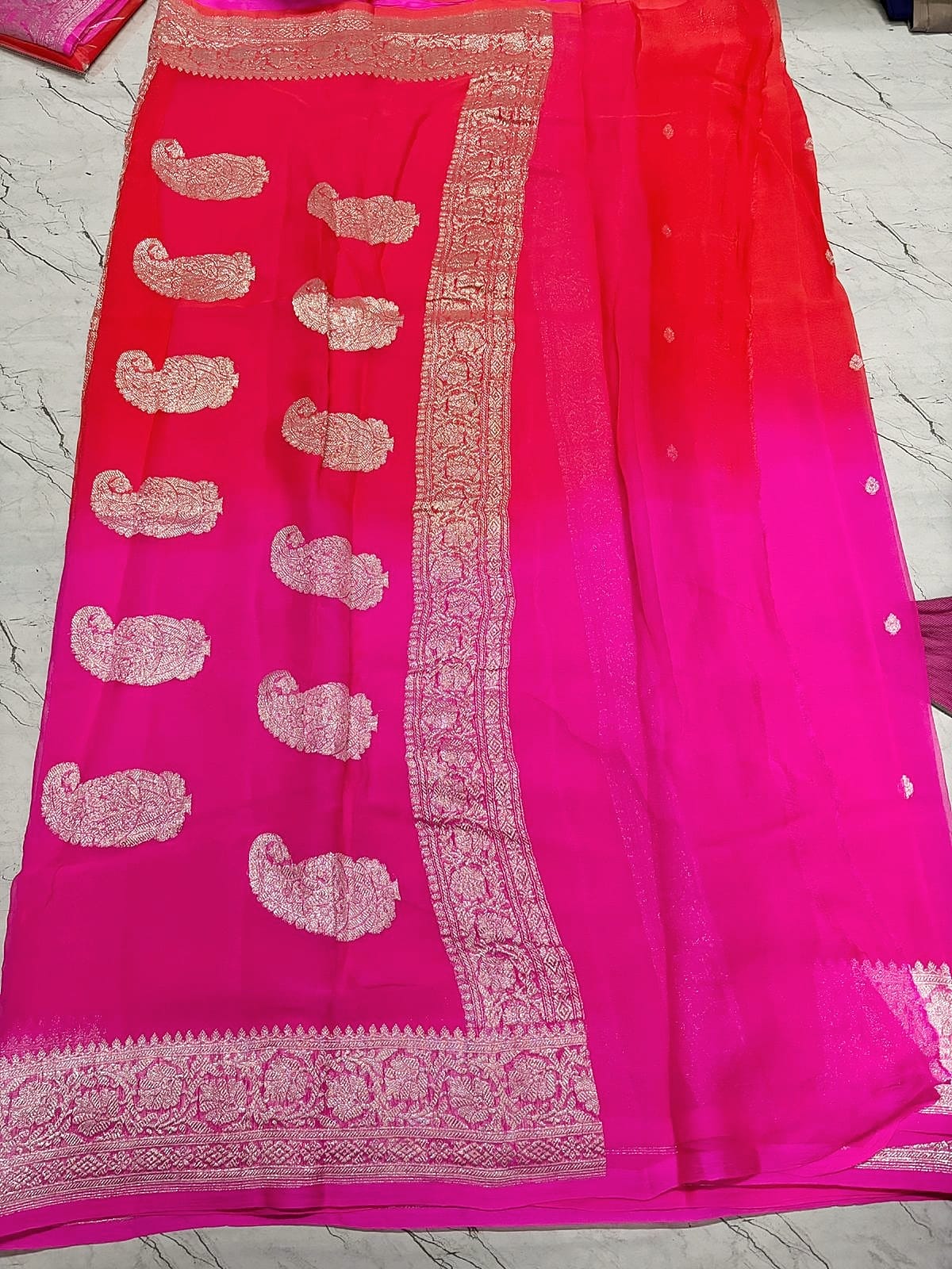 Banarasi pure kaduwa Georgette silk saree