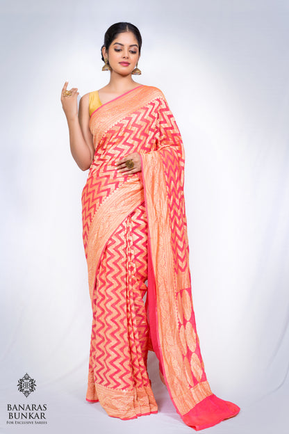 Banarasi Pure Khaddi Georgette silk saree