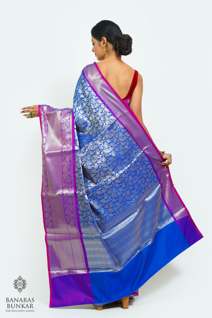 Banarasi handloom Tissue silk zari Brocade saree allover jaal design with skirt