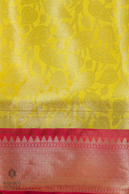 Banarasi Tissue silk zari Brocade saree allover jaal design with skirt