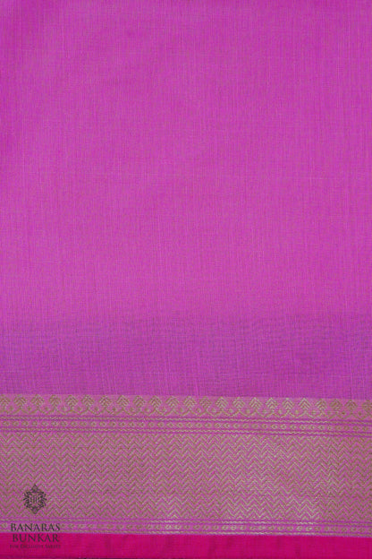 Banarasi handloom cotton silk saree allover flower Buti design with skirt Border