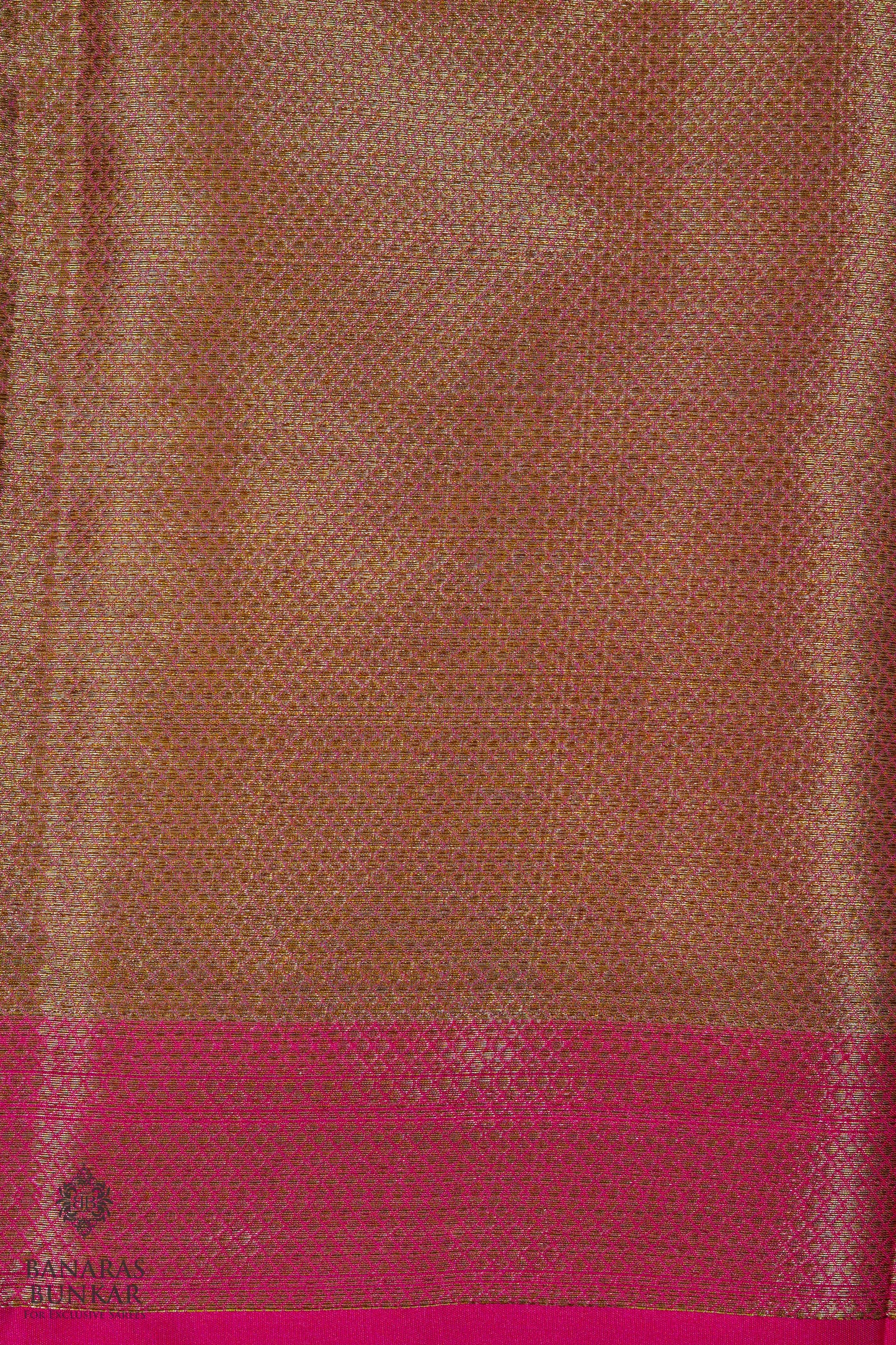 Banarasi cotton tissue silk saree allover zigzag design with contrast skirt Bord