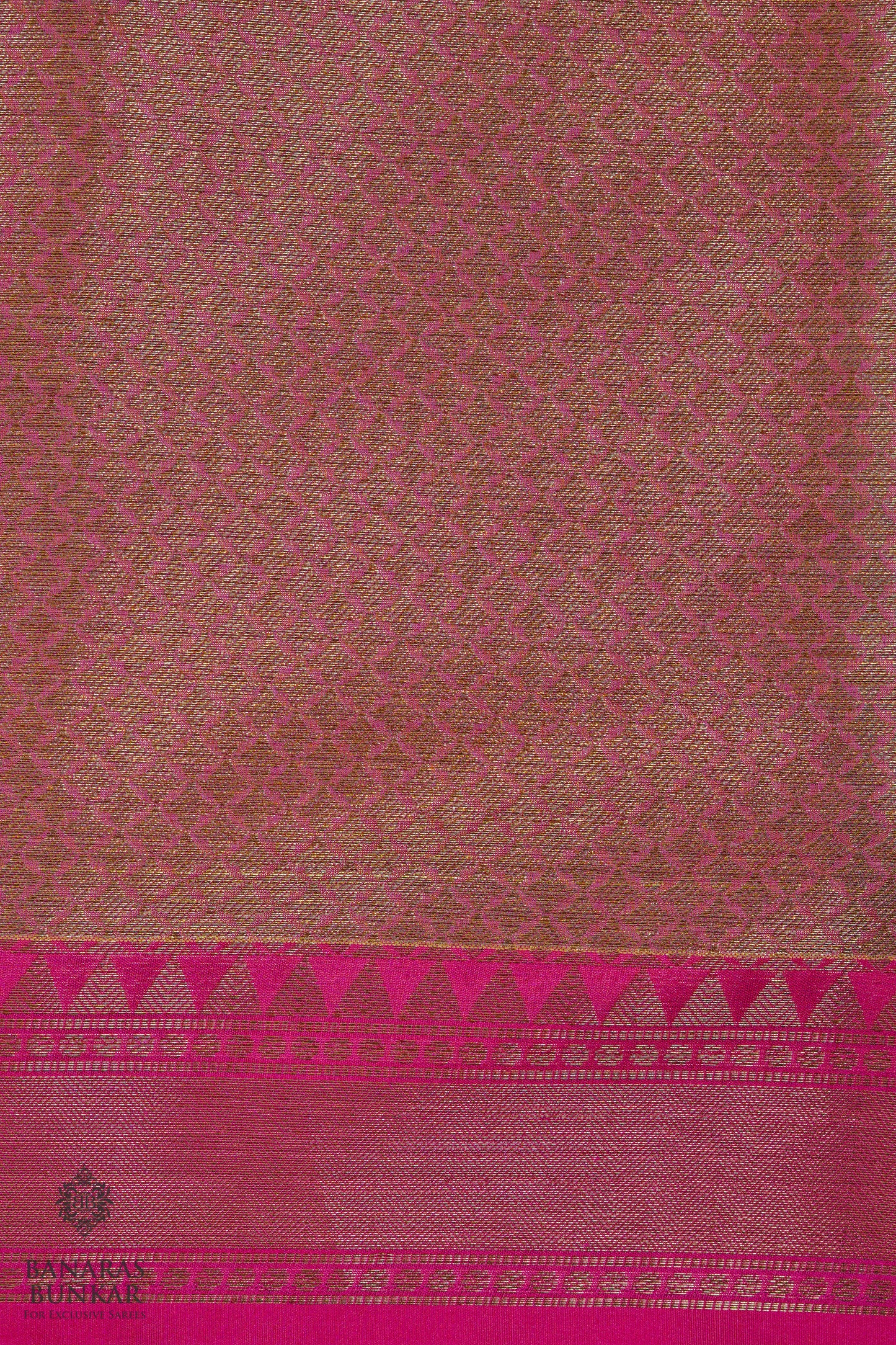 Banarasi cotton tissue silk saree allover zigzag design with contrast skirt Bord