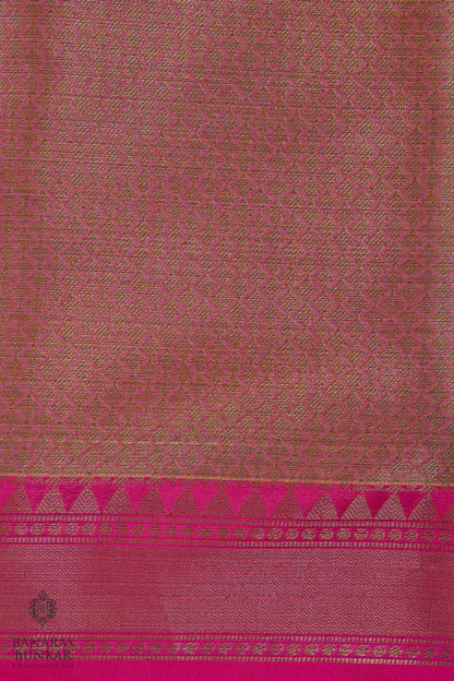 Banarasi cotton tissue silk saree allover zigzag design with contrast skirt Bord