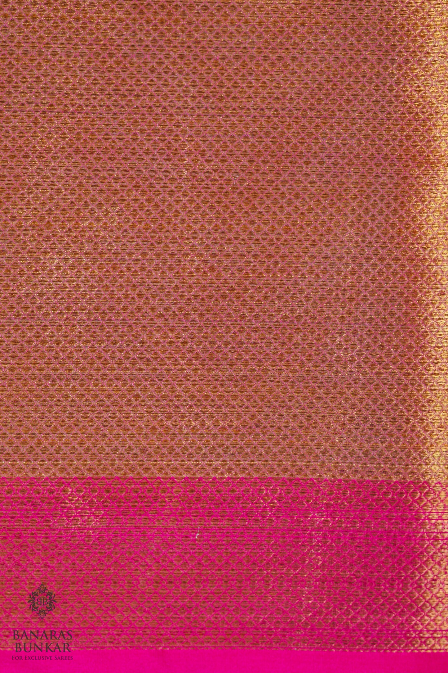 Banarasi cotton tissue silk saree allover zigzag design with contrast skirt Bord