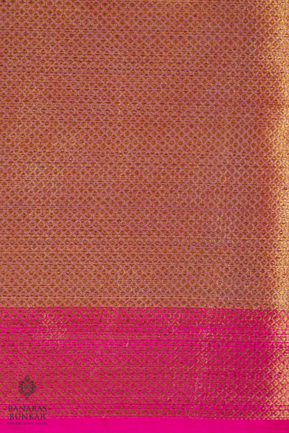 Banarasi cotton tissue silk saree allover zigzag design with contrast skirt Bord