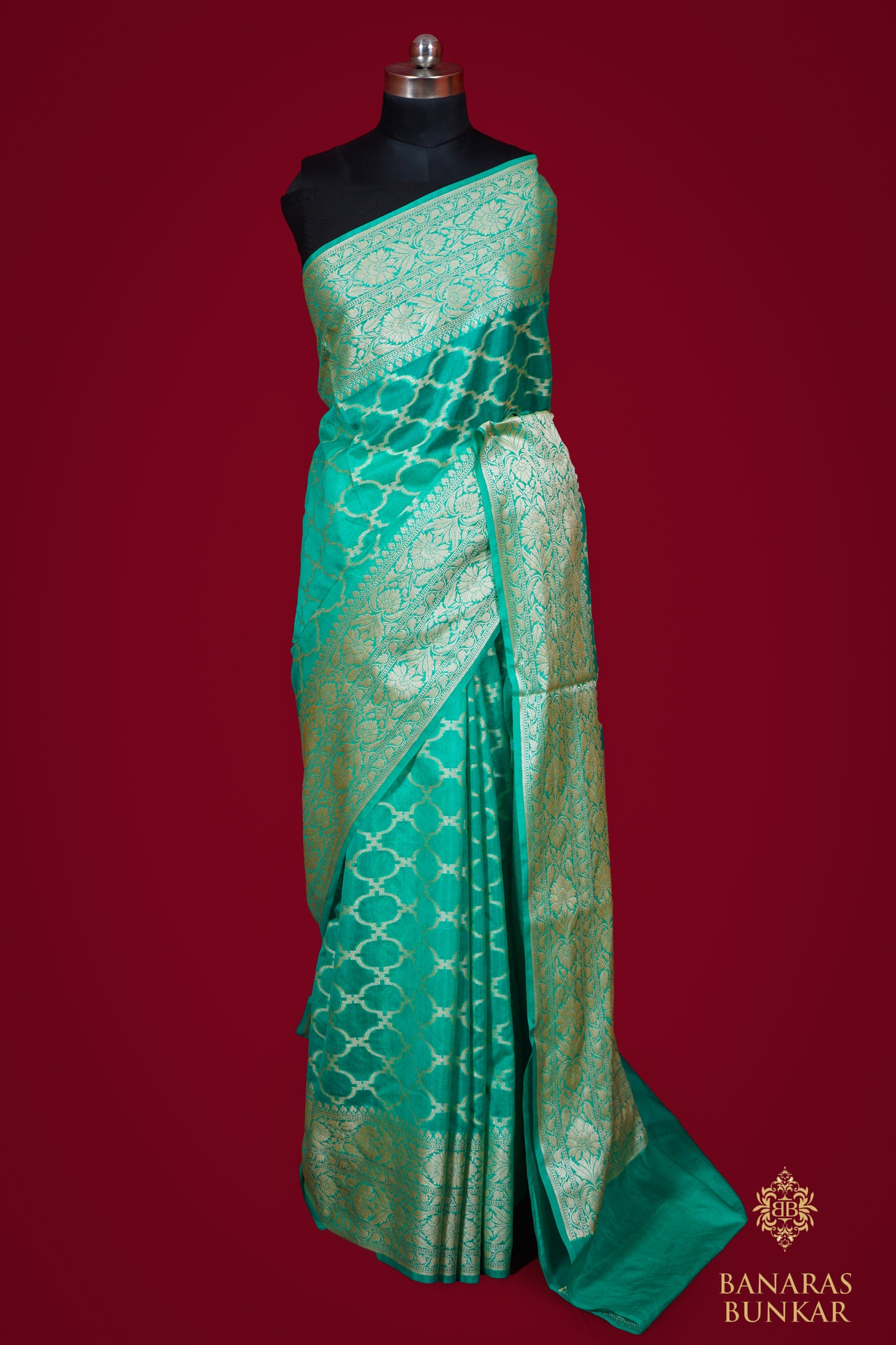 Banarasi Semi Georgette silk saree chunar jaali pattern