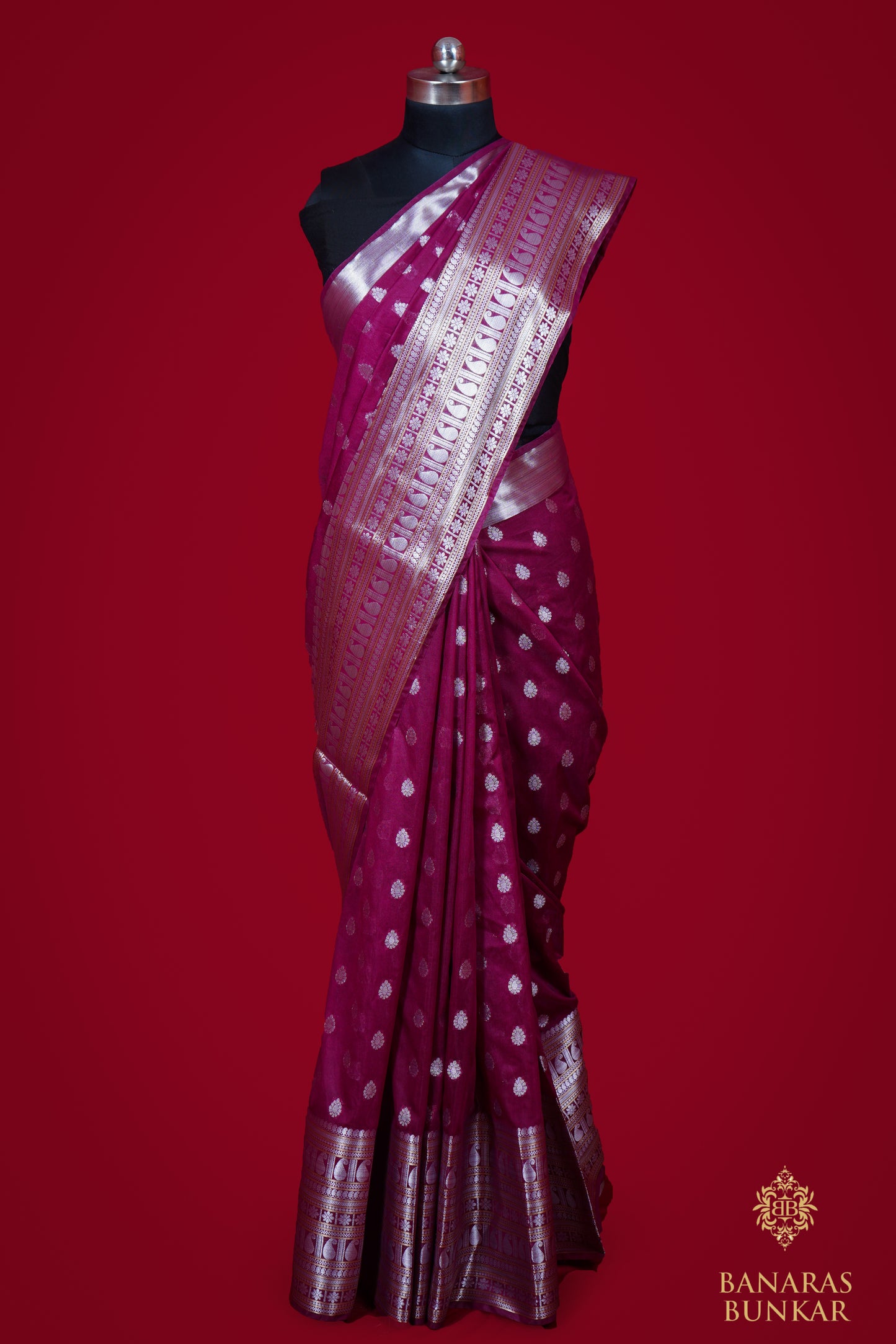 Banarasi Semi Georgette silk saree With Buti Pattern