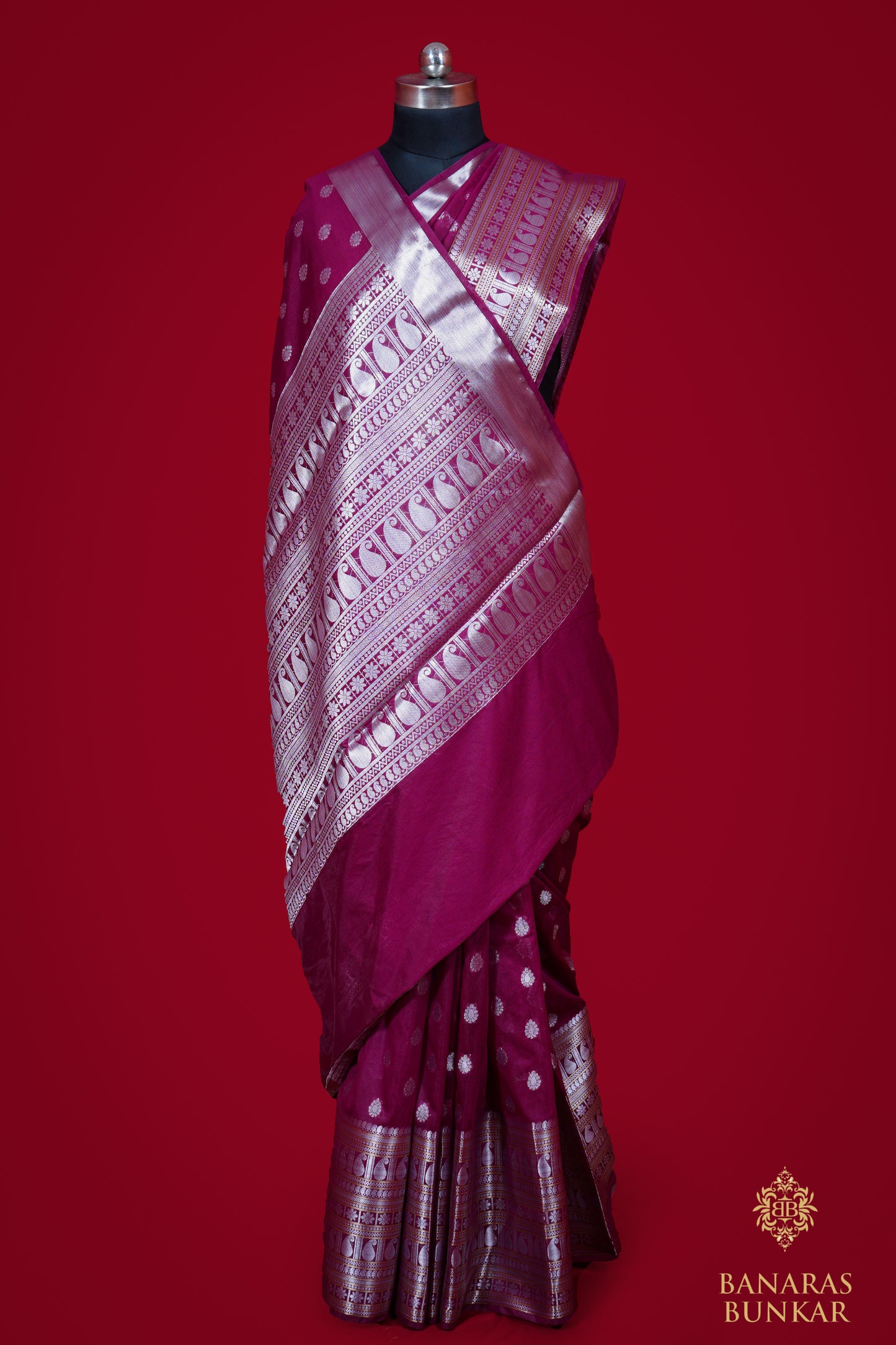 Banarasi Semi Georgette silk saree With Buti Pattern