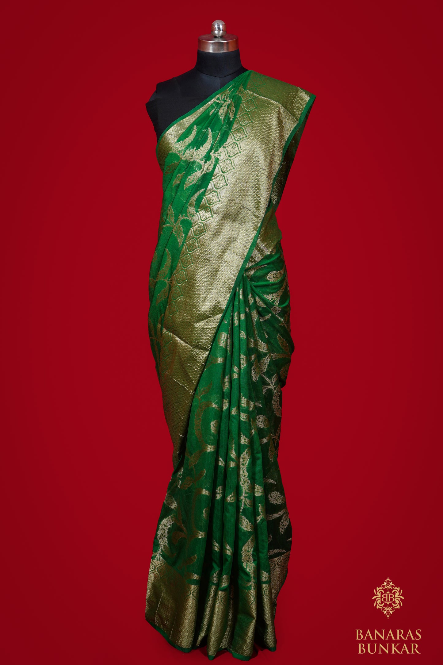 Banarasi semi Georgette silk saree With jaal pattern