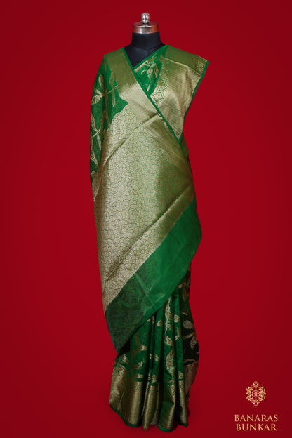 Banarasi semi Georgette silk saree With jaal pattern