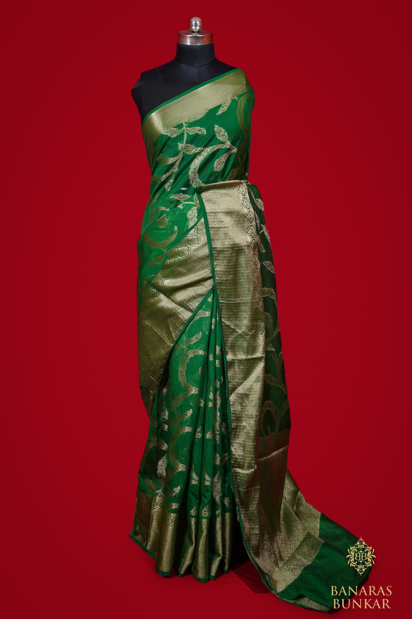 Banarasi semi Georgette silk saree With jaal pattern