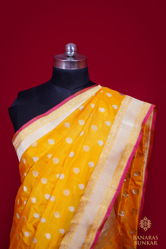 Banarasi Handloom Pure Katan Silk Saree Buti Pattern Pre -Order