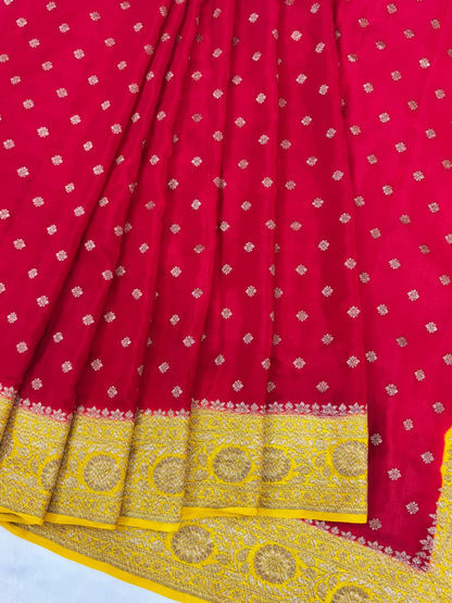 Banarasi handloom pure khaddi crepe Georgette saree
